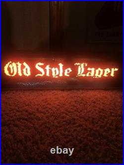 Old Style Beer Sign Old Light Rare Version Flip Sign Vintage Old Style Lager
