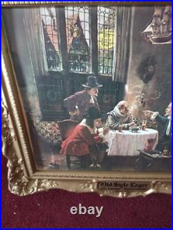 Old Style Beer Sign Vacuform Gold Plastic Art Decco Frame Vintage Ex Cool L@@k