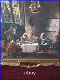 Old Style Beer Sign Vacuform Gold Plastic Art Decco Frame Vintage Ex Cool L@@k