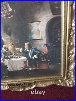 Old Style Beer Sign Vacuform Gold Plastic Art Decco Frame Vintage Ex Cool L@@k