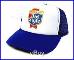 Old Style Beer Trucker Hat Mesh Hat Snap Back Hat NEW royal vintage style
