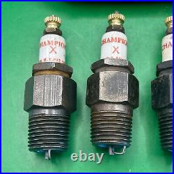 Old Style Champion X Model T Ford Vintage Antique Spark Plugs Nice Condition