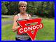 Old-Style-Conoco-Gas-Oil-Vintage-Type-Steel-Flange-Sign-USA-Made-01-bp