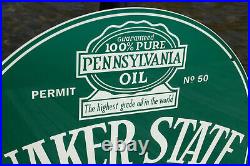 Old Style Quaker State Motor Oil & Gas 1-sided Vintage Type Steel Sign USA Made