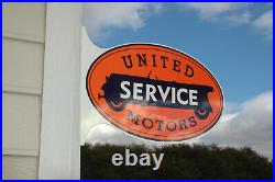 Old Style United Service Motor Oil & Gas Vintage Type Steel Sign USA Made