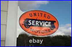 Old Style United Service Motor Oil & Gas Vintage Type Steel Sign USA Made