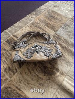 Old Style Vintage Hand Bag Purse Brown Leather Shoulder Bag