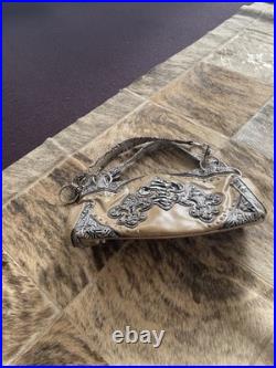 Old Style Vintage Hand Bag Purse Brown Leather Shoulder Bag