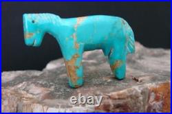 Old Style Vintage Zuni Turquoise Horse Fetish Carving By Ellen Quandelacy (D)