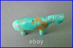 Old Style Vintage Zuni Turquoise Horse Fetish Carving By Ellen Quandelacy (D)