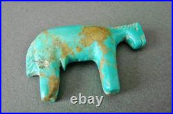 Old Style Vintage Zuni Turquoise Horse Fetish Carving By Ellen Quandelacy (D)