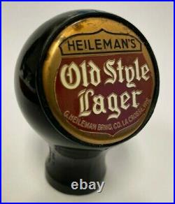 Old Style beer ball knob G. Heileman's La Crosse WI tap handle vintage old