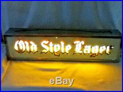 Old Style lager beer sign motion reverse painted glass vintage ROG light lighted