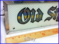 Old Style lager beer sign motion reverse painted glass vintage ROG light lighted