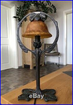Old Table Lamp in Art Nouveau Style Gerstenberg Arts and Crafts Handmade Vintage