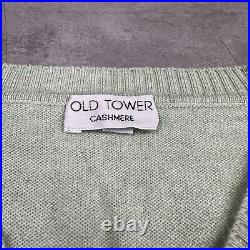 Old Tower Cashmere Silk Knit Sweater Vest Mens Size 52 Made In Italy Luxury Vtg