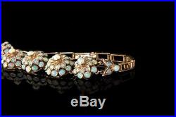 Old Victorin Style Cluster Opal 8k Yellow Gold Bracelet D92-01