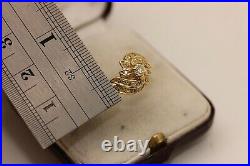 Old Vintage 18k Gold Natural Diamond Decorated Rose Style Ring