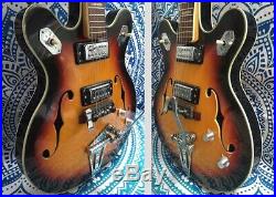 Old Vintage 1960s Made in Japan Regent 335 Style Electric Guitar by Guyatone MIJ