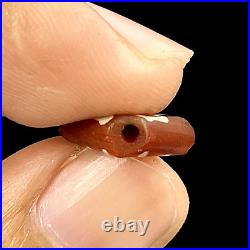 Old Vintage Antique Himalayan Style Etched Pained Carnelian Agate Beads Pendant