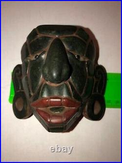 Old Vintage Carved Stone Mexican Aztec Inca Mayan Style Face Sculpture