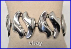 Old Vintage Mexican Mid-Century Modern Designed Link Bracelet Cuff