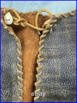 Old Vintage Native American Style Buckskin Leather HAND MADE War Shirt
