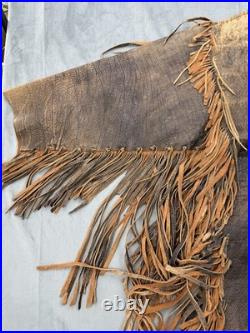 Old Vintage Native American Style Buckskin Leather HAND MADE War Shirt