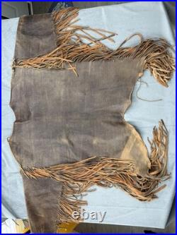 Old Vintage Native American Style Buckskin Leather HAND MADE War Shirt