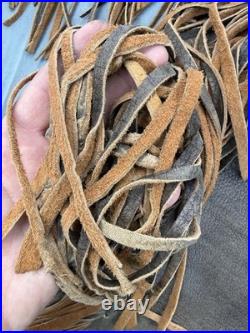 Old Vintage Native American Style Buckskin Leather HAND MADE War Shirt