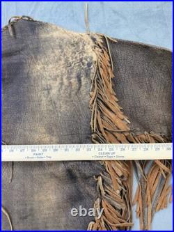 Old Vintage Native American Style Buckskin Leather HAND MADE War Shirt