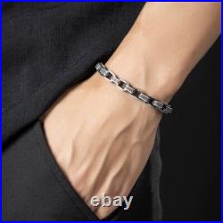 Old Vintage Style Solid 935 Argentium Silver Rectangle Link Men's Bracelets Old Vintage Style Solid 935 Argentium Silver Rectangle Link Men's Bracelets