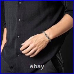 Old Vintage Style Solid 935 Argentium Silver Rectangle Link Men's Bracelets Old Vintage Style Solid 935 Argentium Silver Rectangle Link Men's Bracelets
