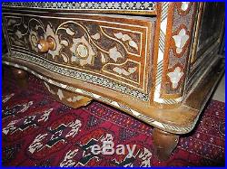 Old Vintage Syrian style inlaid mother of pearl 2 tables c. 1980's