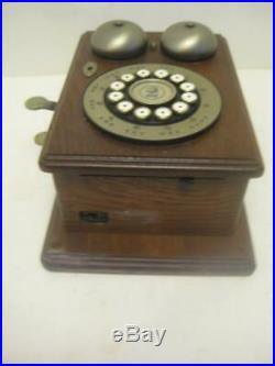 Old Vintage Wall Phone AT&T Western Electric Antique Style Wood RARE Bell s EC