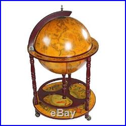 Old World Italian Vintage Style Bar Globe Table with 16th Century Nautical Maps