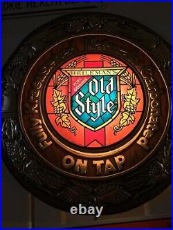 Old style beer sign vintage lighted on tap bar wall light Rare Working Light
