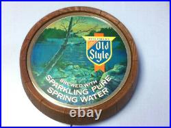 Old style beer sign vintage lighted waterfall 1983 barrel head topper keg MC8