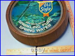 Old style beer sign vintage lighted waterfall 1983 barrel head topper keg MC8