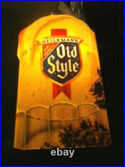 Old style beer sign vintage1 985 lighted mug framed reflective graphic light bar