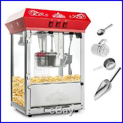 Olde Midway Vintage Style Popcorn Machine Maker Popper with Large 8-Ounce Kettle