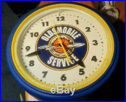 Oldsmobile Service IMAGE TIME INC. NEON CLOCK 20 X 5 1/4 Vintage Old Style