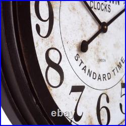 Oversized Wall Clock Vintage Old World Style Farmhouse Country Wood Round 32.7H