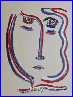 Painting Oil Abstract. Painting Vintage Old Style Picasso. Figure