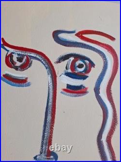 Painting Oil Abstract. Painting Vintage Old Style Picasso. Figure