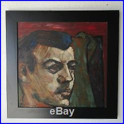 Painting Old Vintage MID Century Modern Portrait Ashcan Wpa Style Expressionism