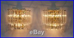 Pair Of Vintage Regency Venini Style Lucite Wall Sconces (display Old Stock)