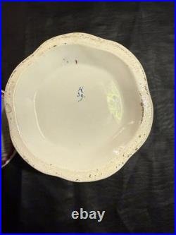 Pair Vintage French Faience Cache Pots -Floral Jardiniere Old Strasbourg Style