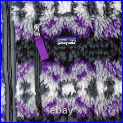 Patagonia Mens Medium Classic Retro-X Cardigan Deep Pile Fleece Jacket Purple