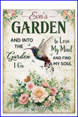 Personalized Vintage Garden Retro Metal Sign Old Fashioned Wall Decor Gift